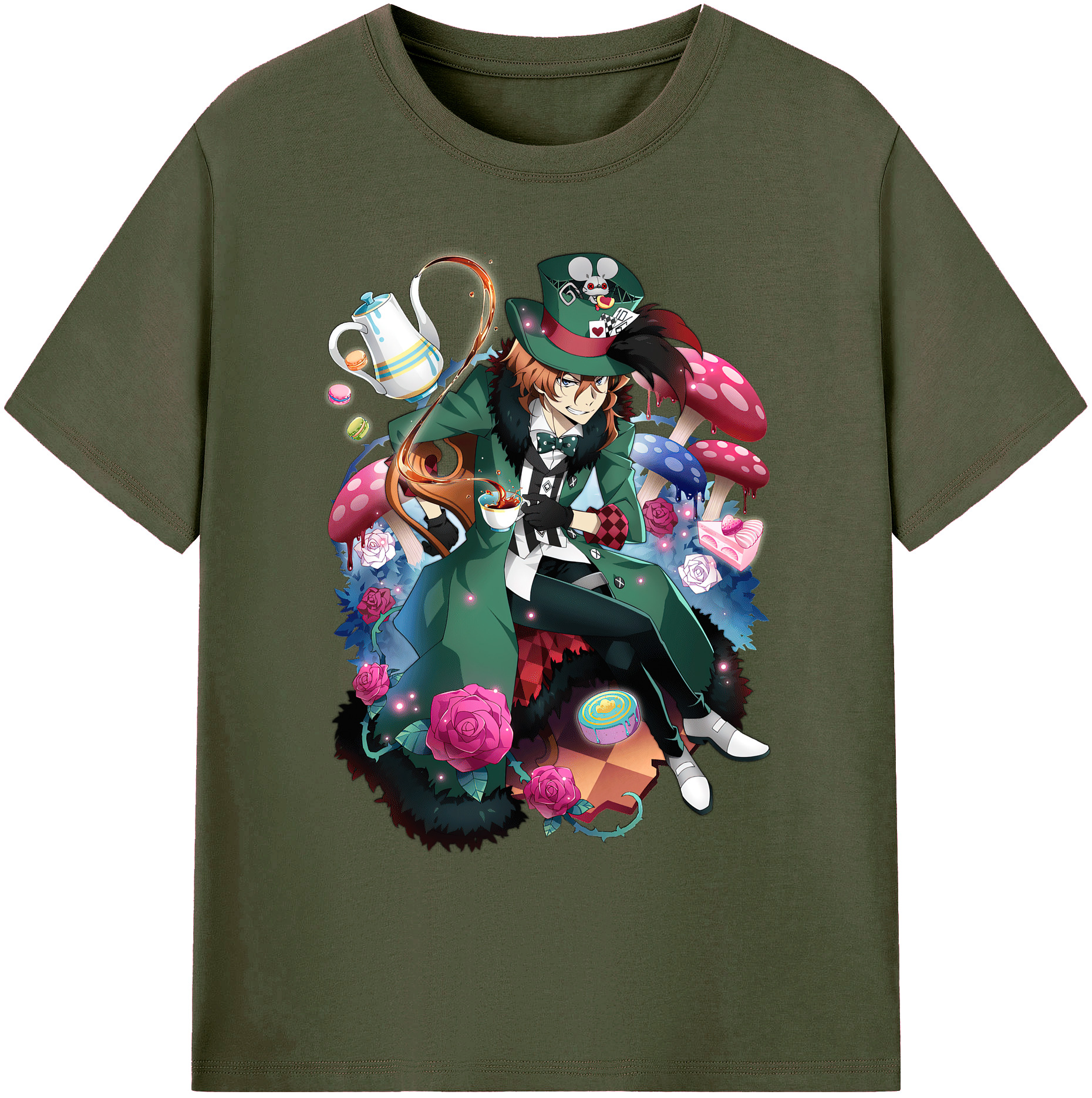 （画像用） 文豪ストレイドッグス Bungo Stray Dogs 綿100％ メンズ半袖Tシャツ｜肌触りやわらか＆通気性